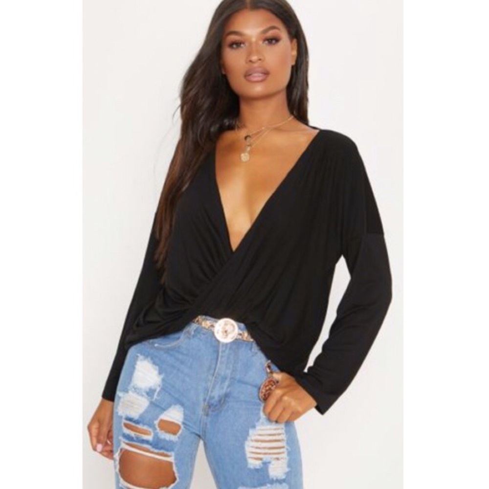 Black Low Cut Blouse